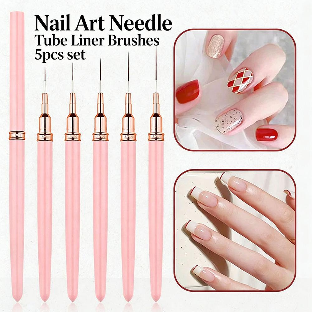 Brush Bristle Set - Набор из 5 кистей для нейл-арта: