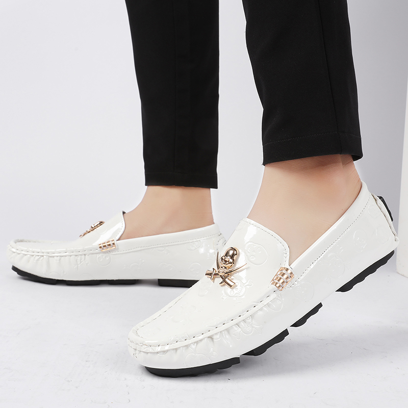 Patent Leather Shine - Мужские качественные лоферы Shine Skull: роскошные